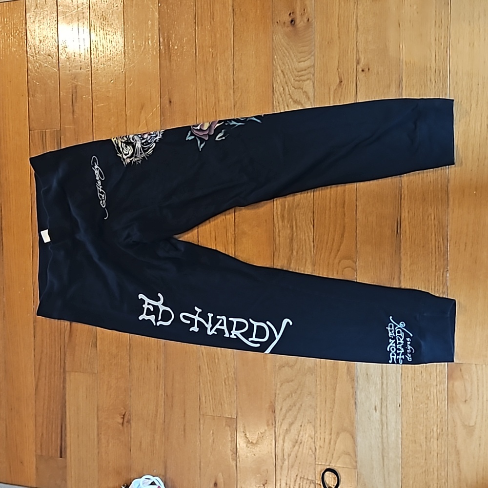 Ed Hardy Vintage Y2K jogger pants Tiger Rose - Picture 2 of 5